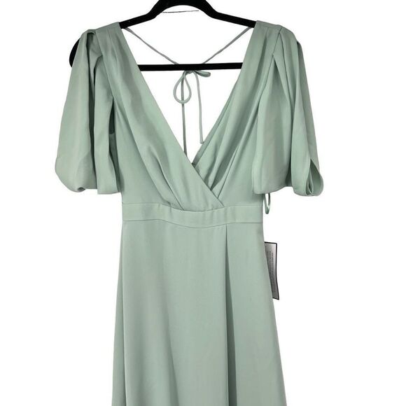J. Crew‎ Dusty Shale Green Felicity Long Gown Dress Style b6547 Sz 00 NWT - Picture 2 of 16